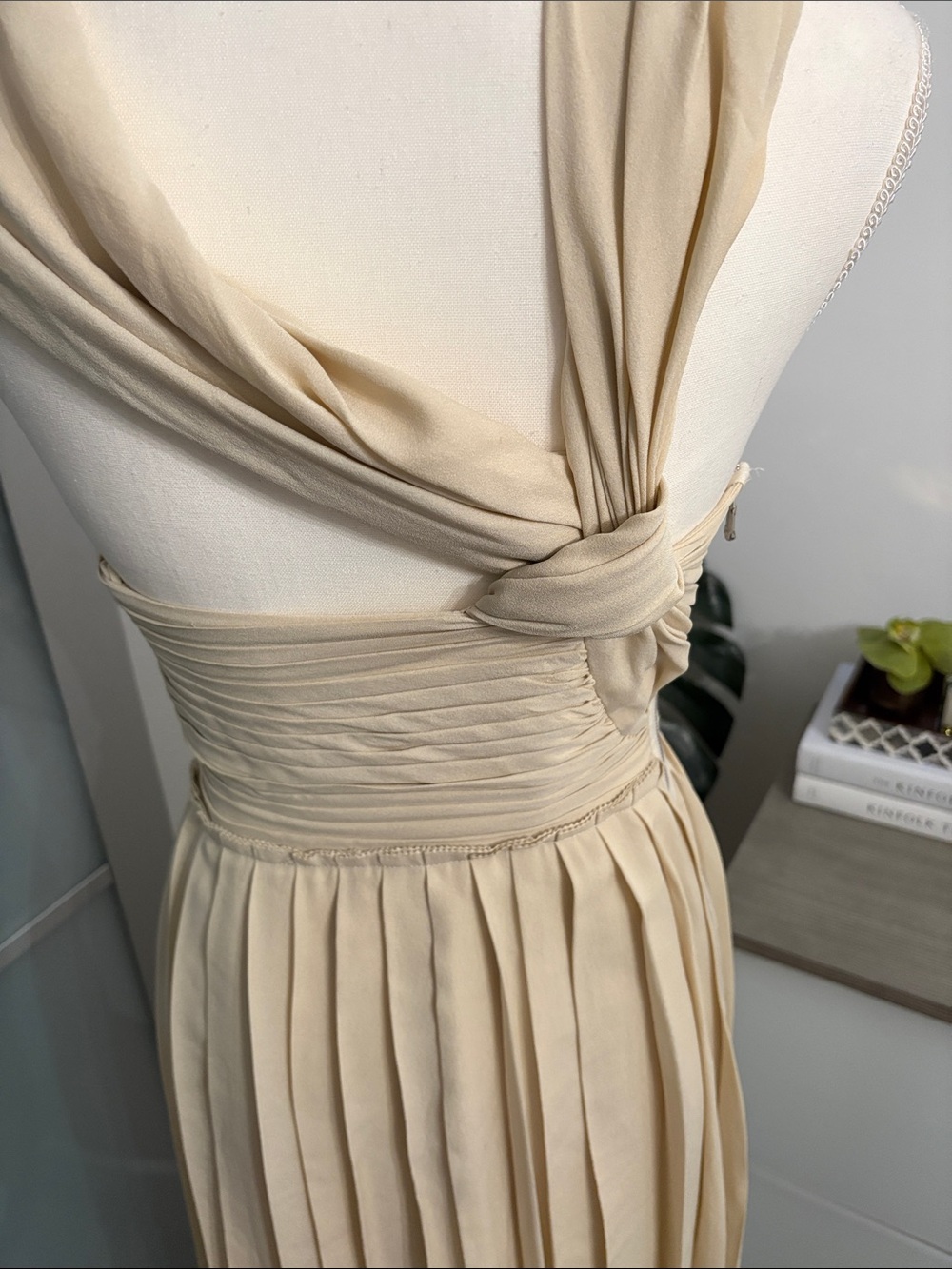 3.1 Phillip Lim Cream One-Shoulder Twist Pleated Dress - Picture 10 of 12
